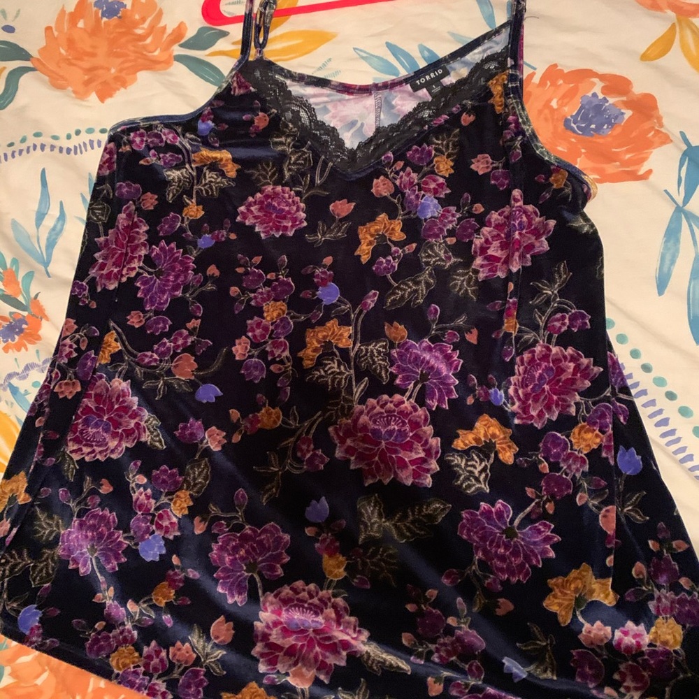 Velvet floral cami